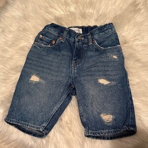 Levi's Distressed Blue Denim Shorts